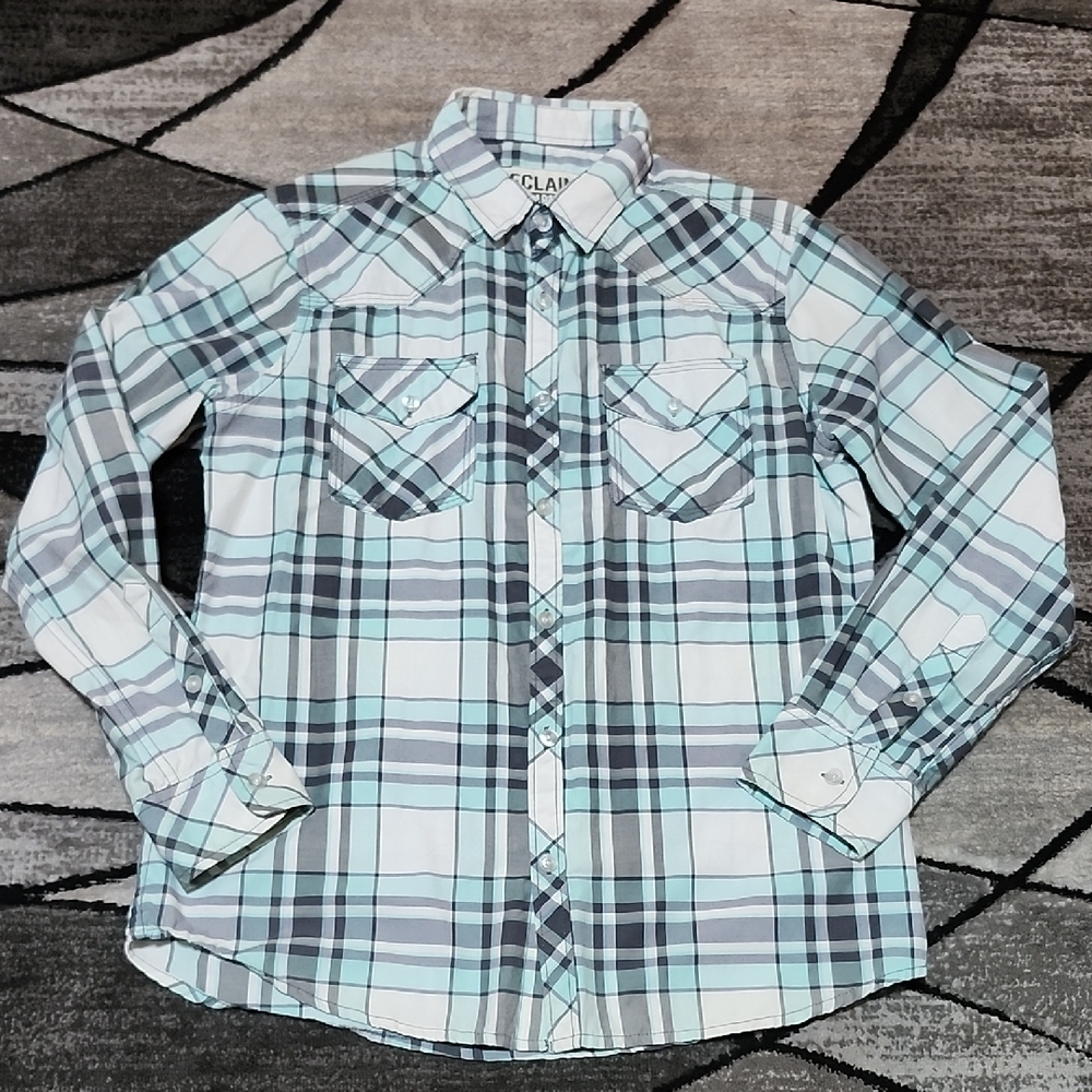 BUCKLE RECLAIM STANDARD FIT PLAID BUTTON DOWN LONG-SLEEVED SHIRT MEDIUM